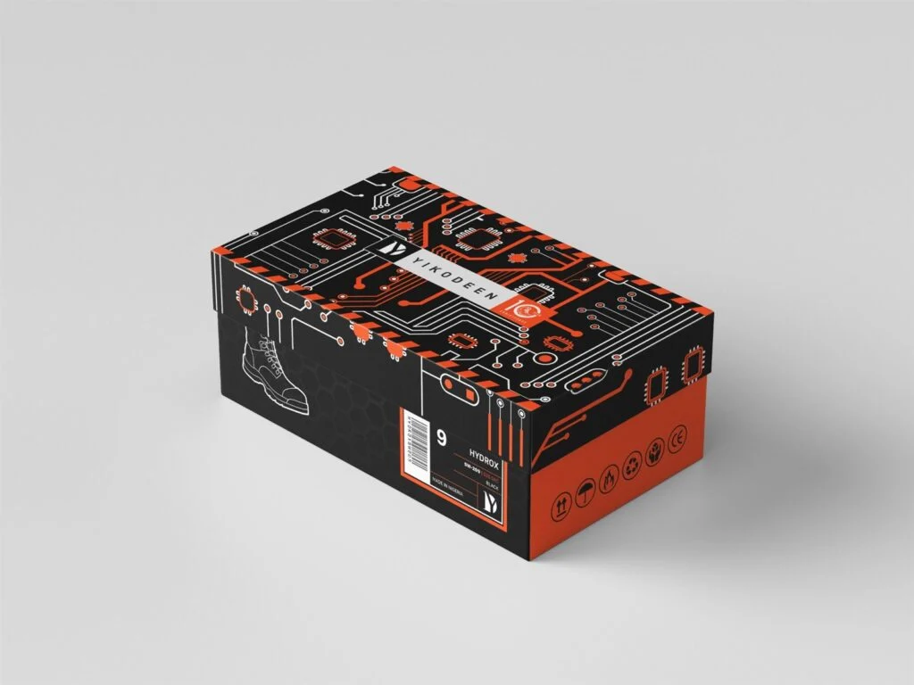 Yikodeen black and orange shoe box